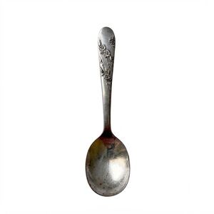 Vintage Tudor Plate Oneida Community Silverplate Spoon Floral Pattern Embossed